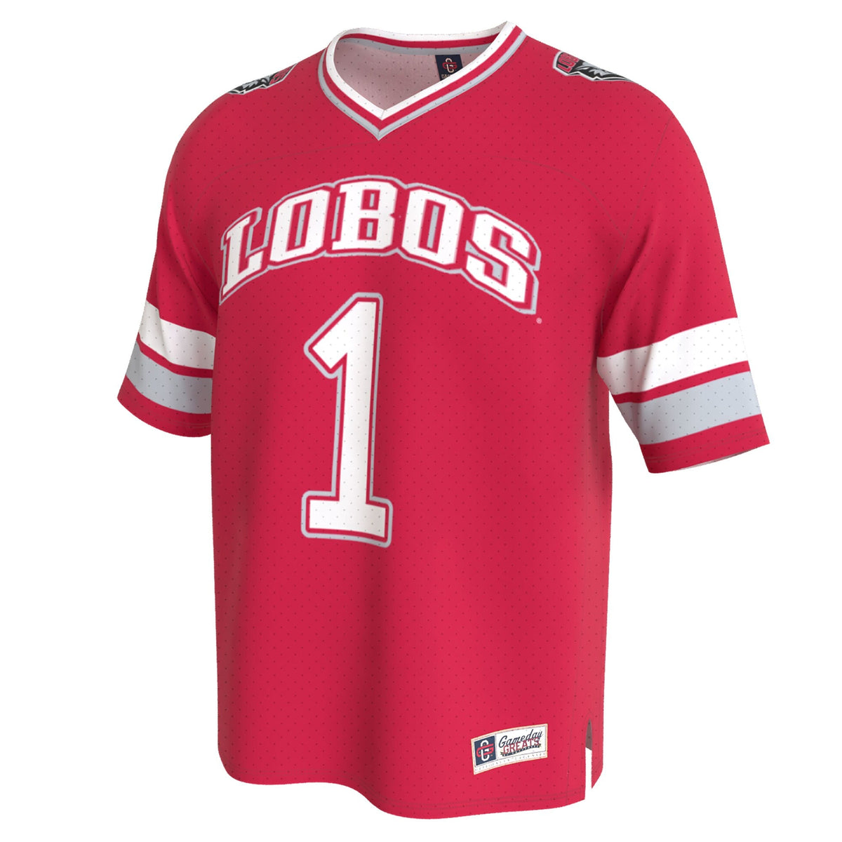 New Mexico Lobos Lightweight Collegiate Football Fashion Jersey - Cherry