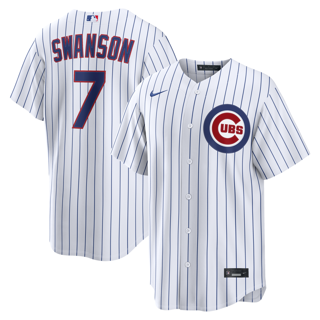 Chicago Cubs Dansby Swanson White Home Replica Baseball Jersey