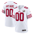 San Francisco 49ers White 80th Anniversary Custom Game Football Jersey