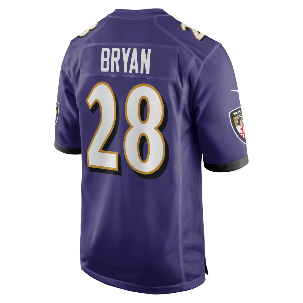 Baltimore Ravens Taven Bryan Purple Team Game Football Jersey