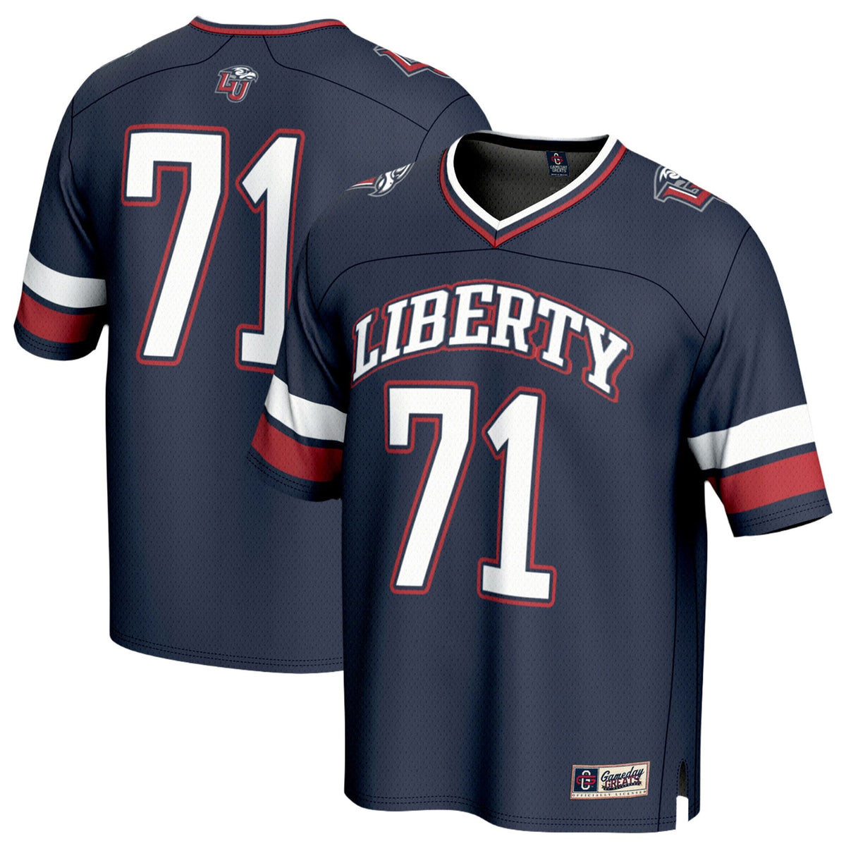 #71 Navy Liberty Flames Lightweight Football Fashion Jersey