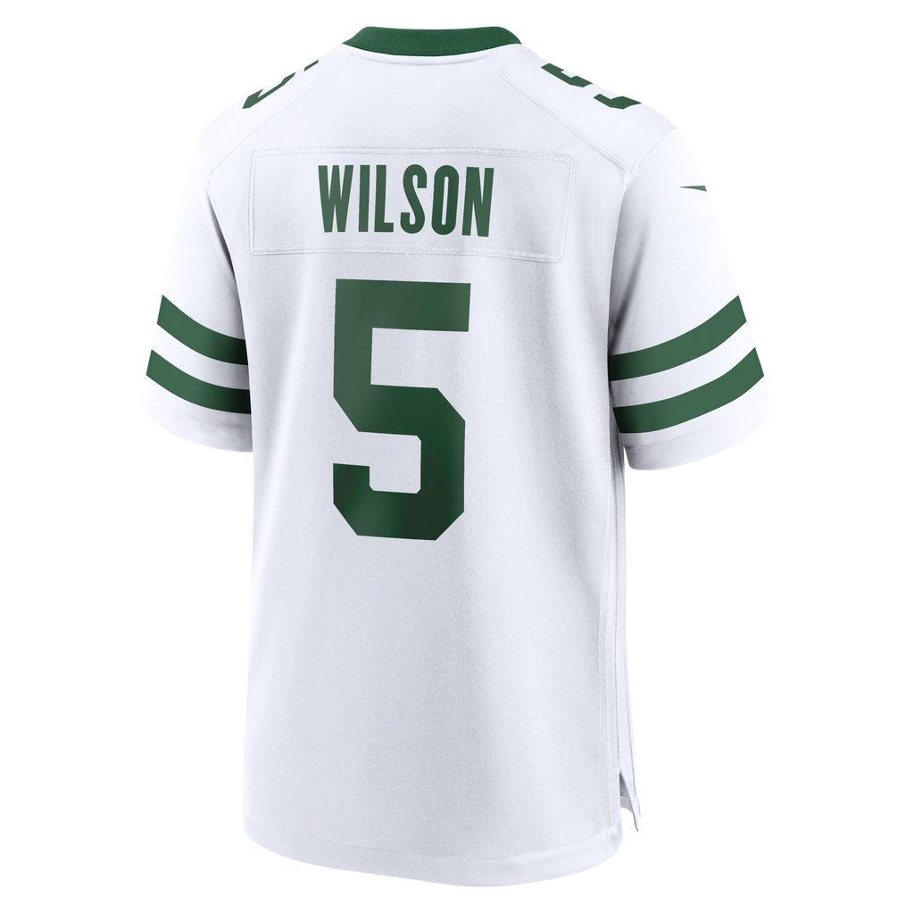 New York Jets Garrett Wilson Legacy White Game Football Jersey
