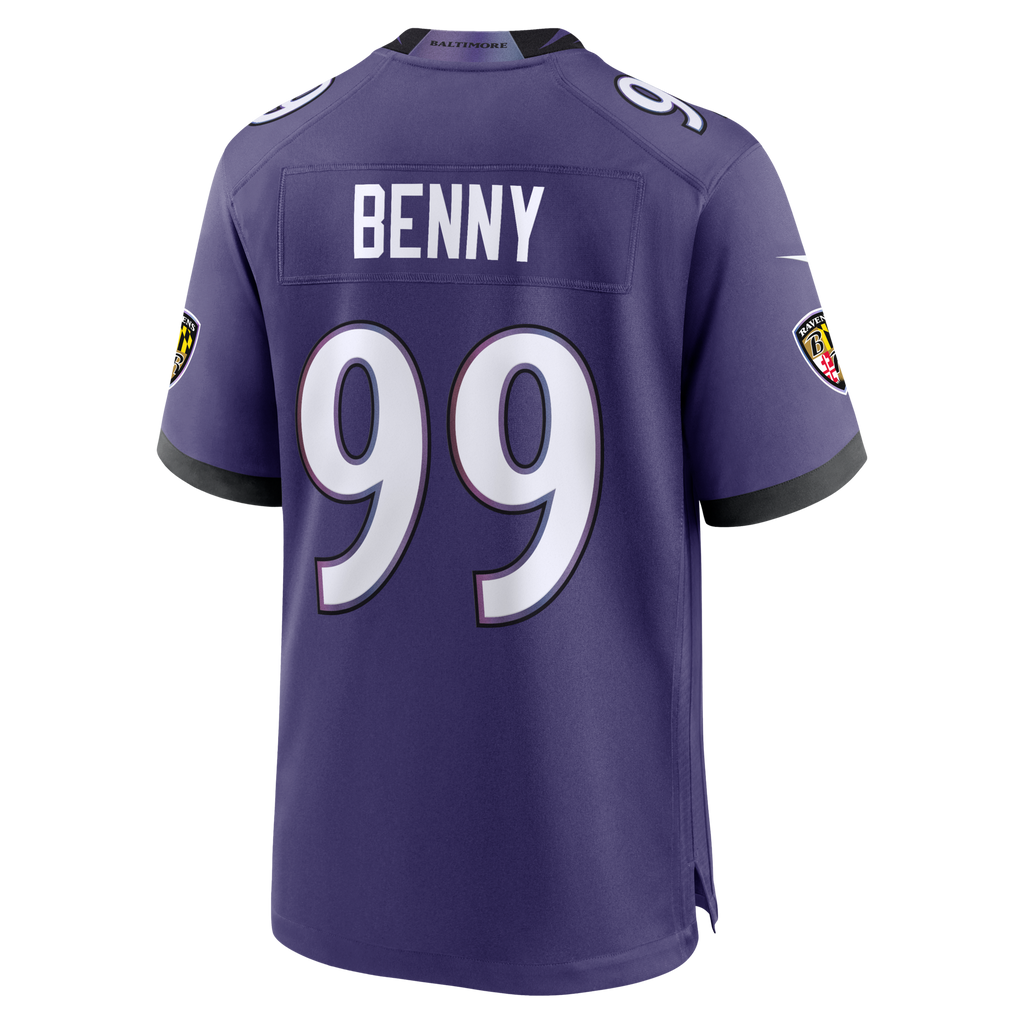 Baltimore Ravens Rayshaun Benny Purple Team Game Football Jersey