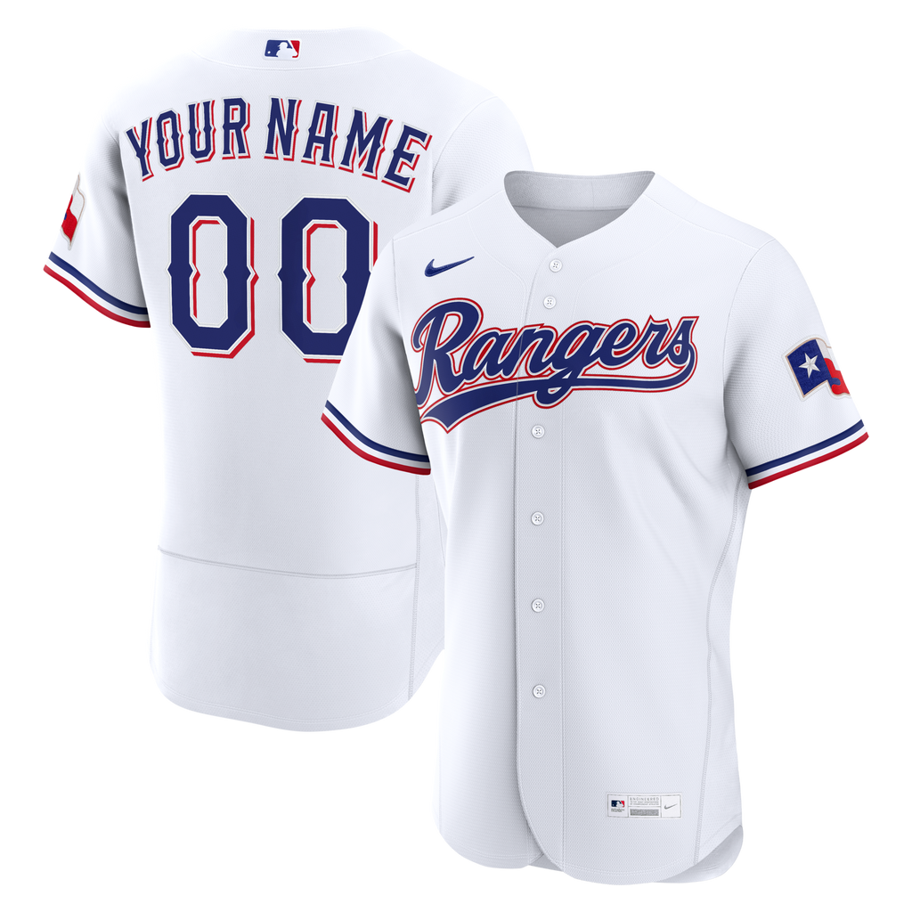 Texas Rangers White Home Custom Baseball Jersey