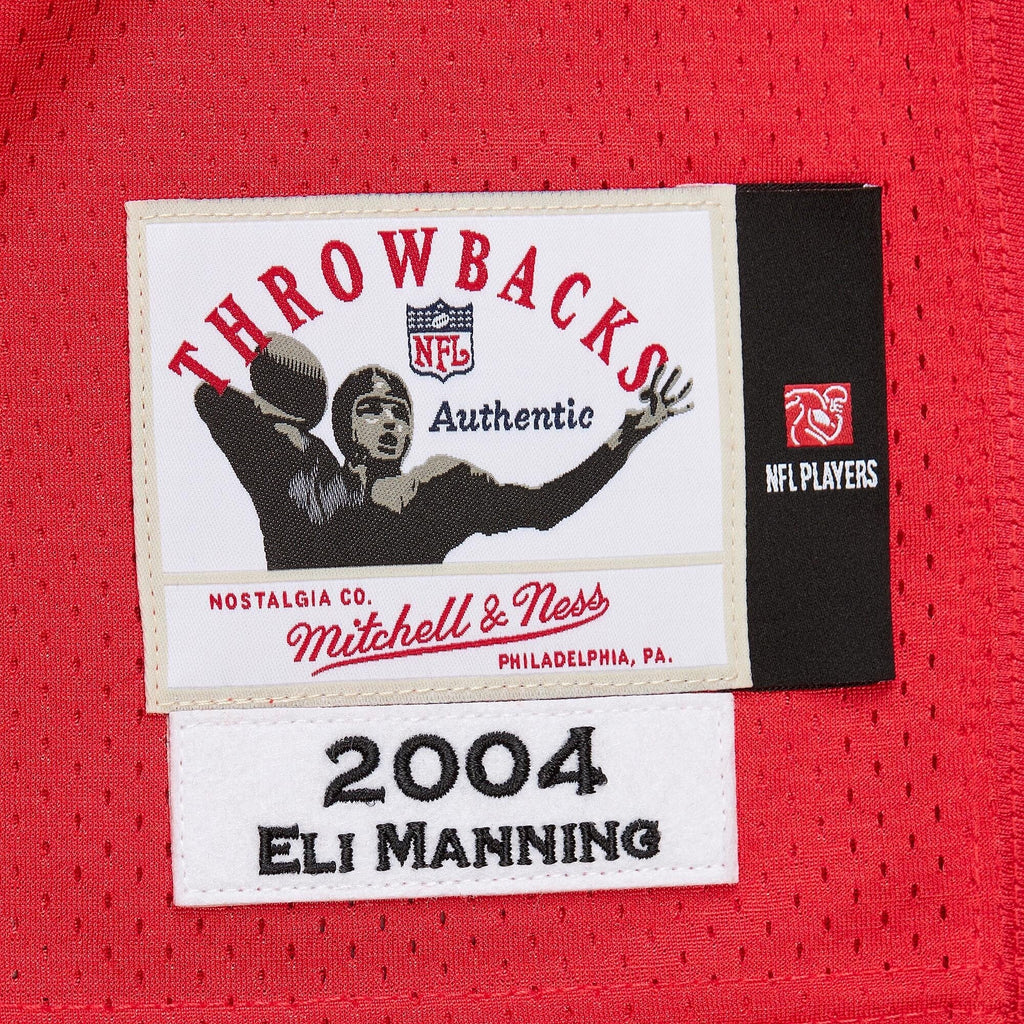 New York Giants 2004 Eli Manning Red Throwback Retired Player Football Jersey