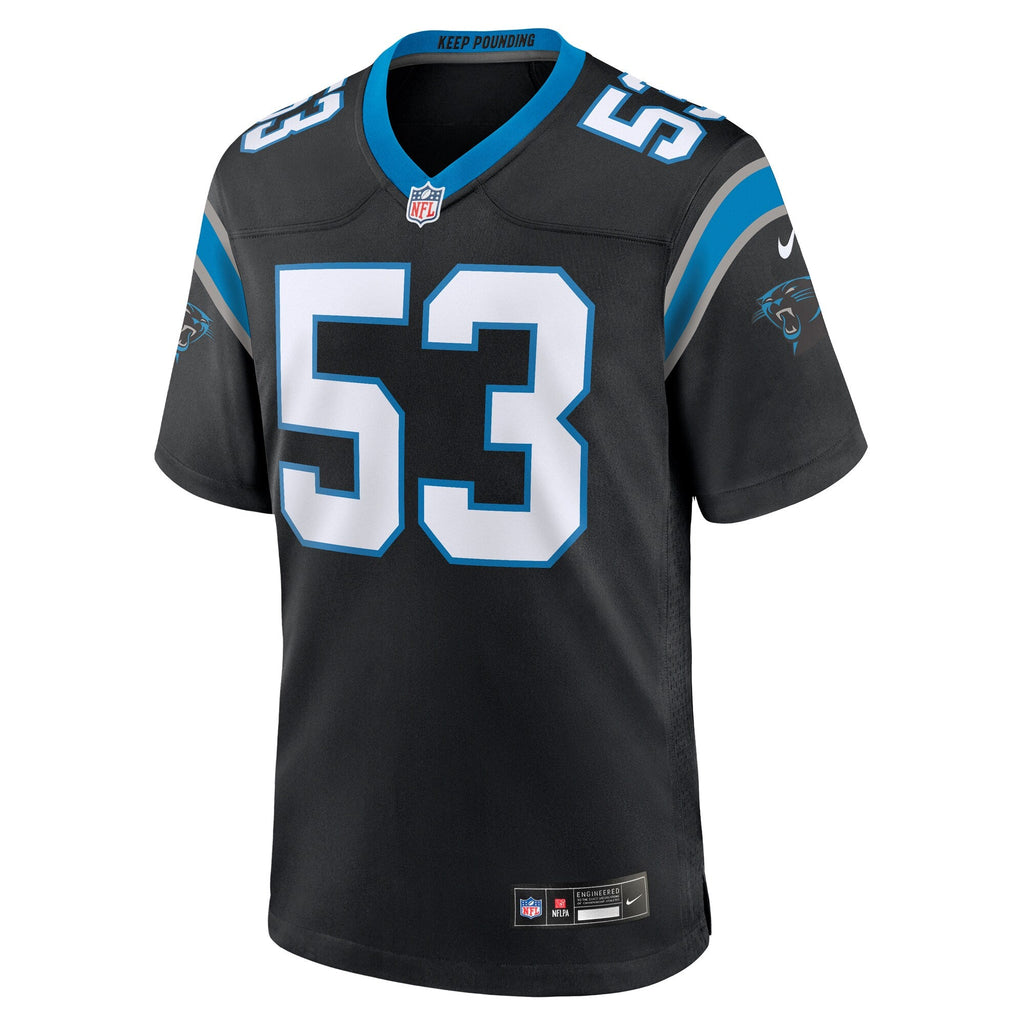 Carolina Panthers Claudin Cherelus Black Team Game Football Jersey