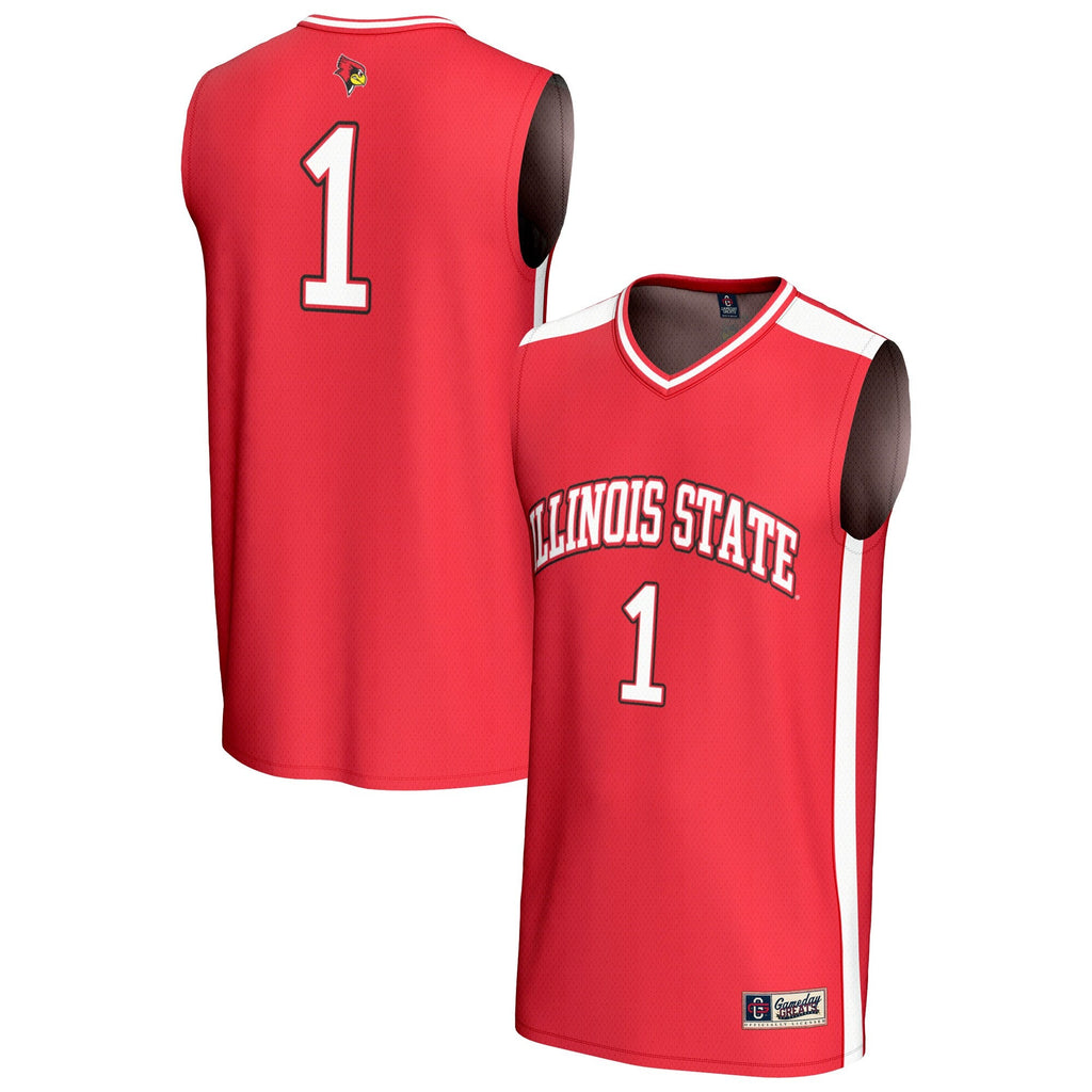 #1 Illinois State Redbirds Lightweight Collegiate Basketball Fashion Jersey - Red