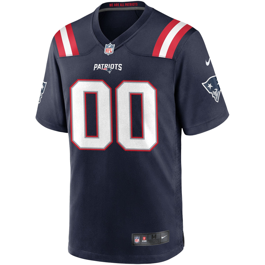 New England Patriots Navy Custom Game Football Jersey