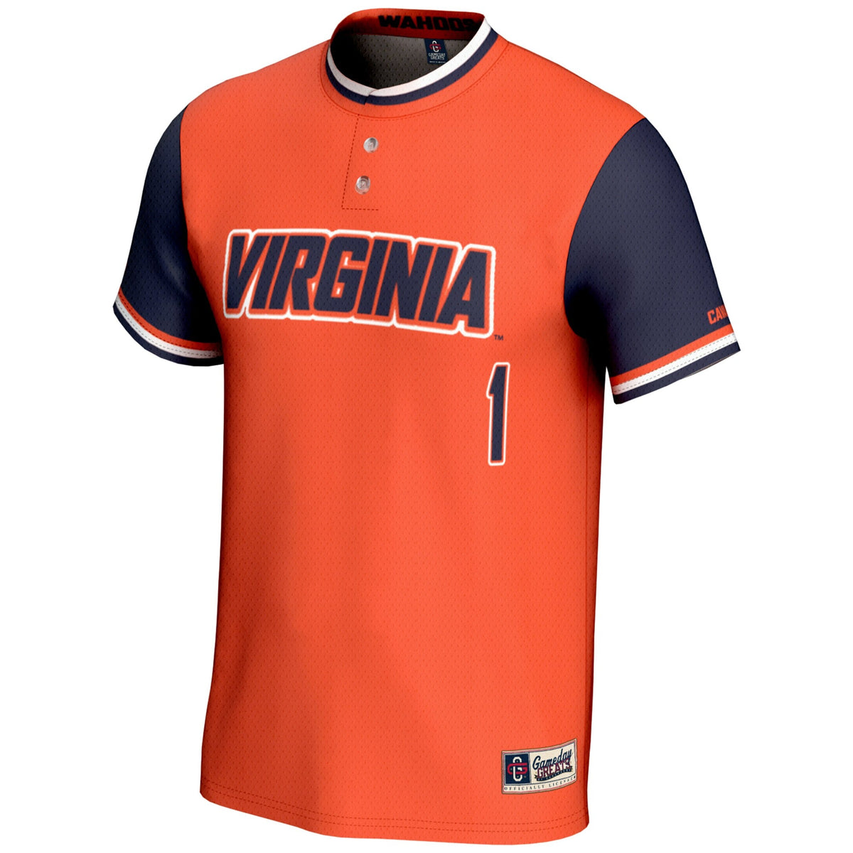 #1 Virginia Cavaliers Lightweight Softball Jersey - Orange