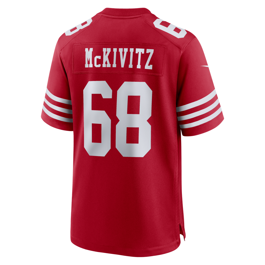 San Francisco 49ers Colton McKivitz Scarlet Game Football Jersey
