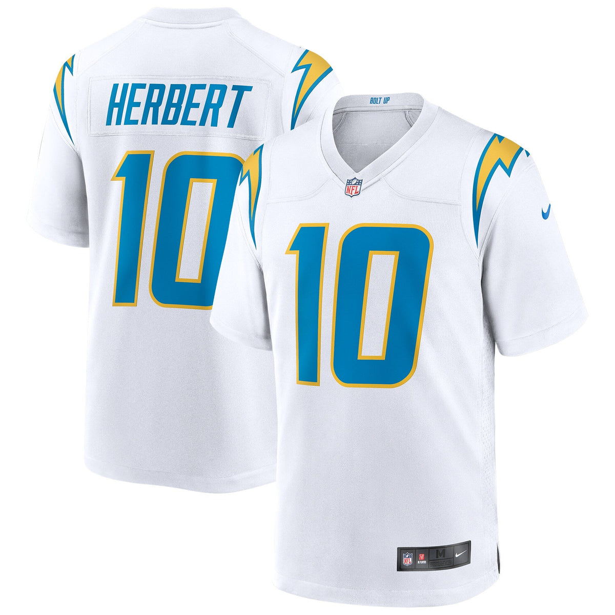 Los Angeles Chargers Justin Herbert White Game Football Jersey