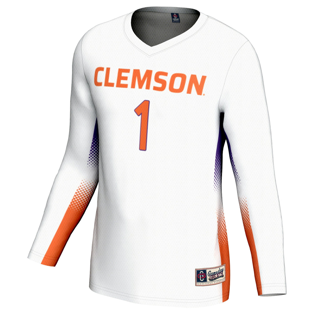 #1 Clemson Tigers Lightweight Volleyball Jersey - White