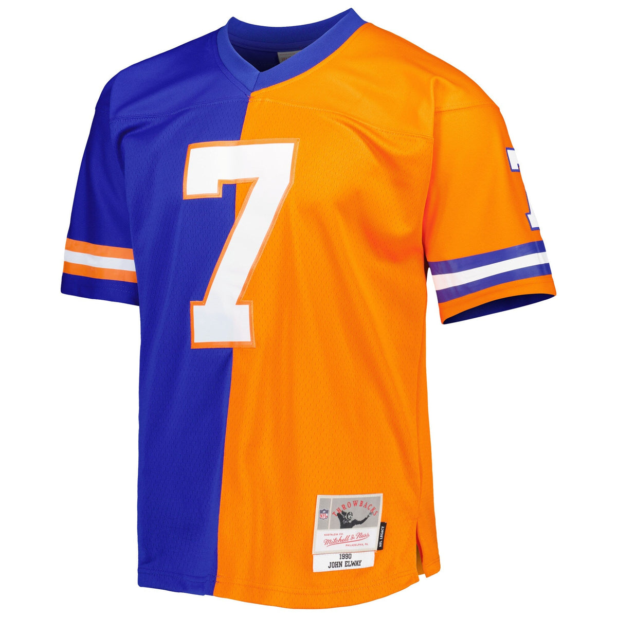 Denver Broncos John Elway Royal/Orange 1990 Split Legacy Replica Football Jersey