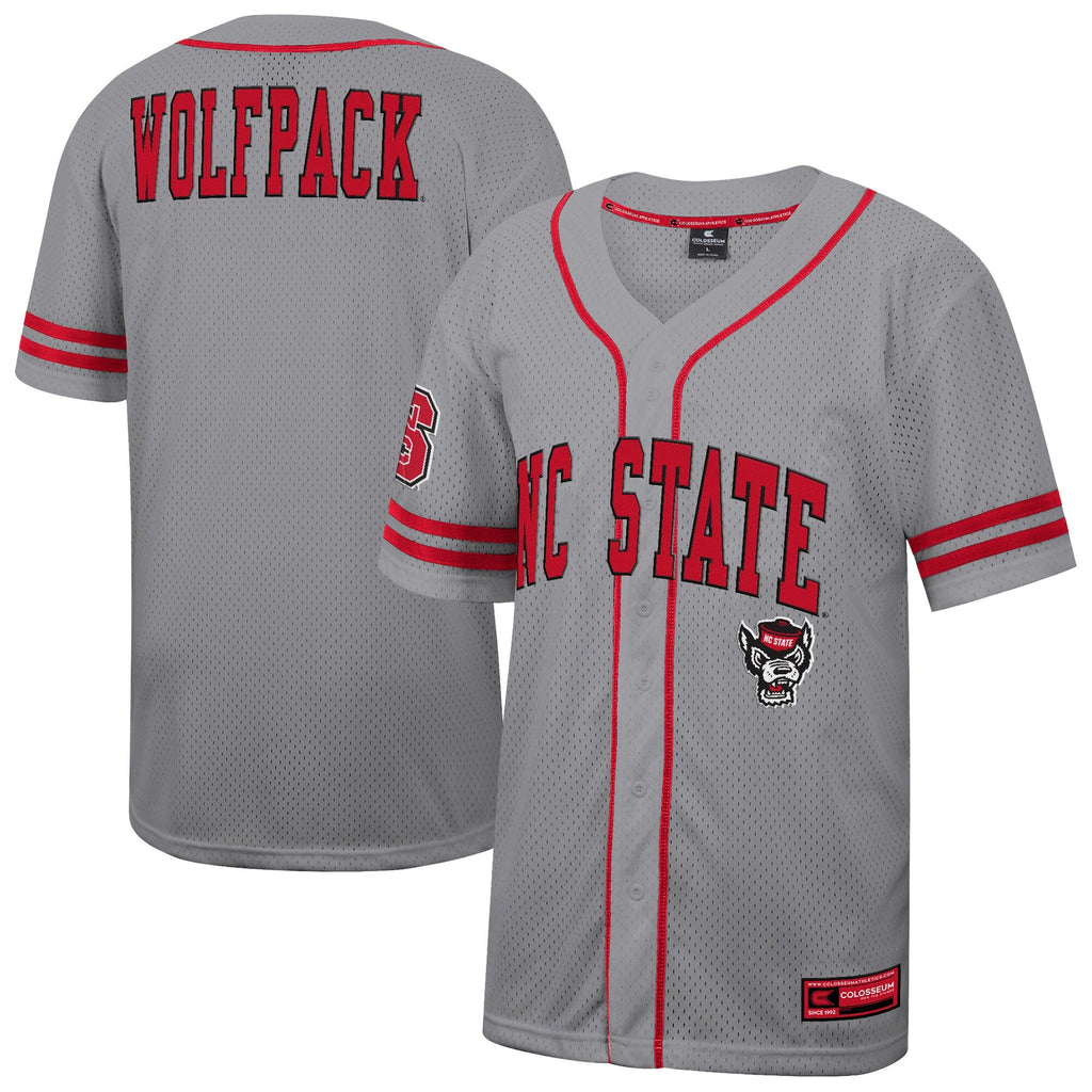 Gray NC State Wolfpack Free Spirited Baseball Jersey