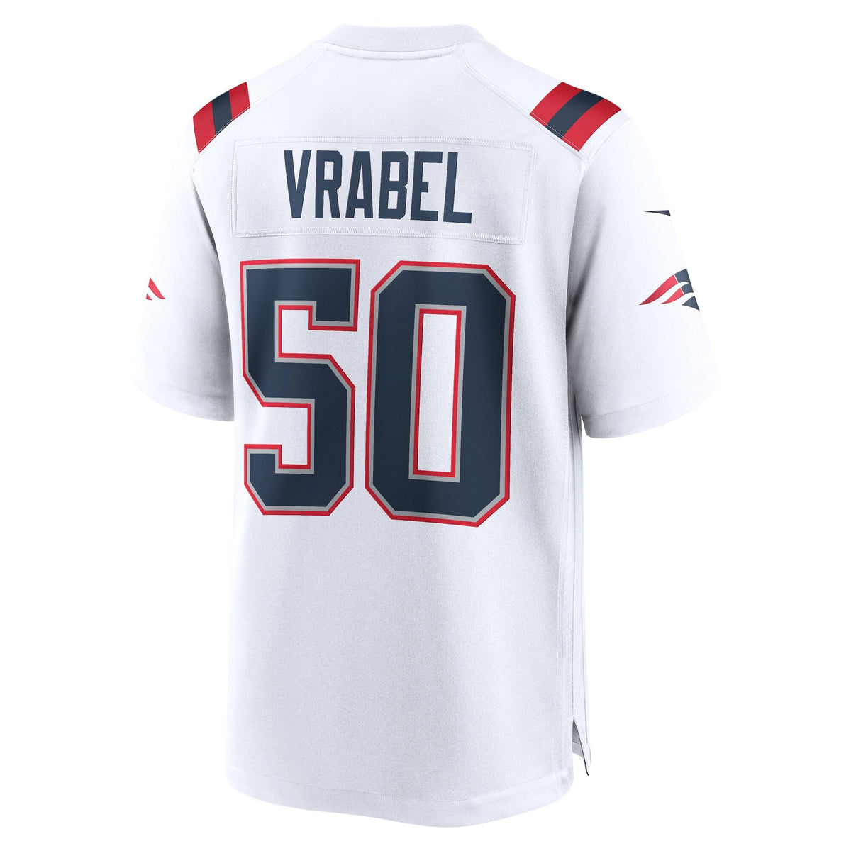 New England Patriots Mike Vrabel White Retired Player Game Football Jersey
