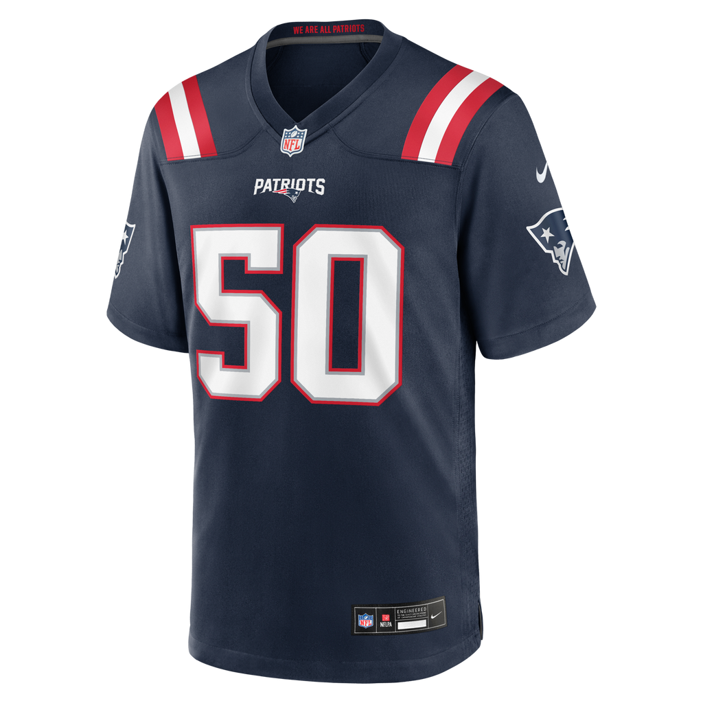 New England Patriots Mike Vrabel Navy Game Retired Player Football Jersey