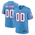 Tennessee Titans Light Blue Oilers Throwback Custom Game Football Jersey