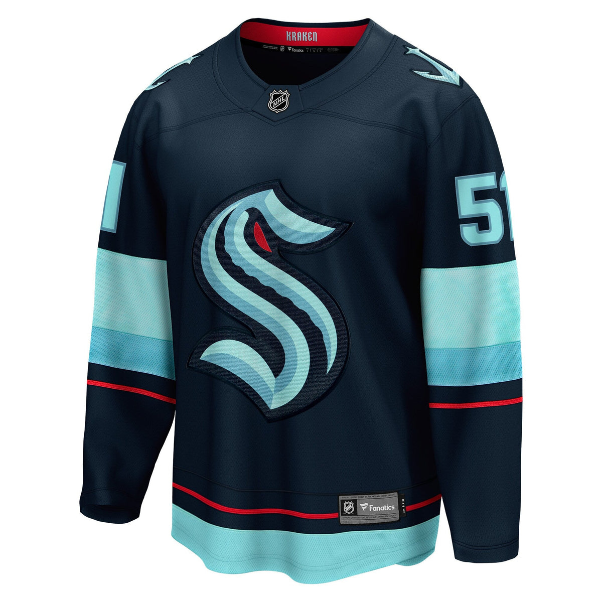 Seattle Kraken Shane Wright Deep Sea Blue Home Breakaway Player Hockey Jersey