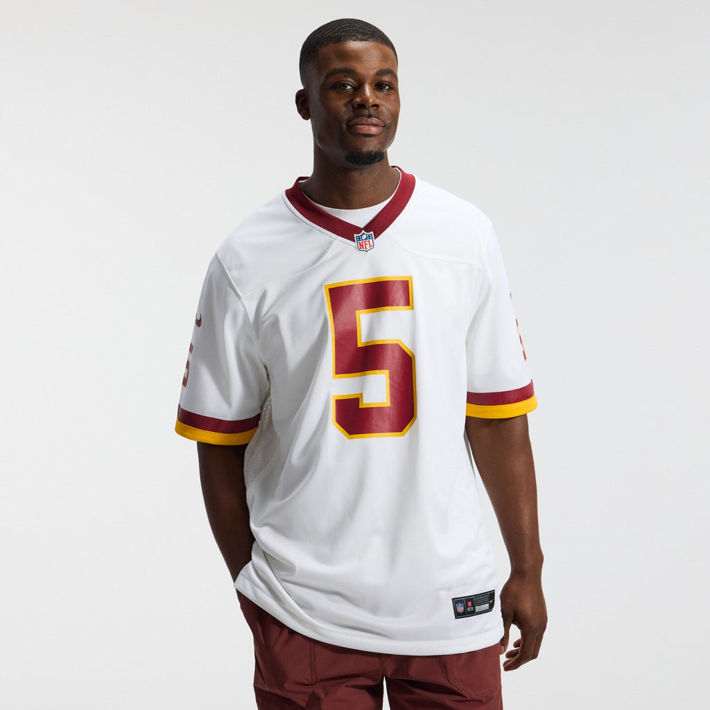 Washington Commanders Jayden Daniels White Game Super Bowl Era Football Jersey