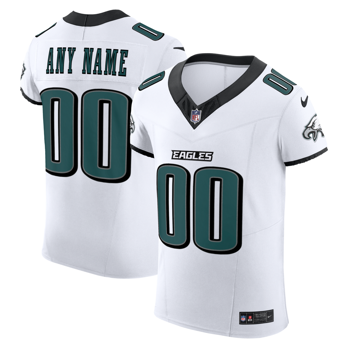 Philadelphia Eagles White Vapor F.U.S.E. Elite Custom Football Jersey