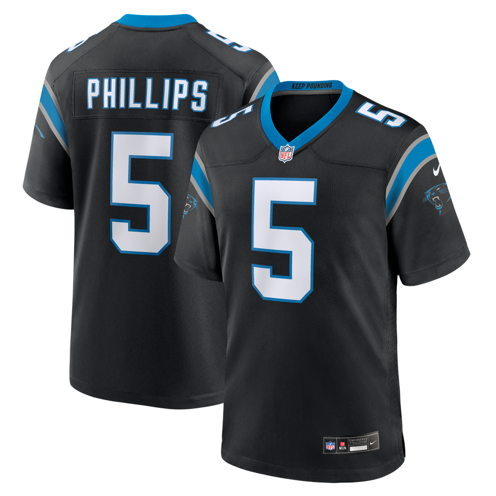 Carolina Panthers Jaelan Phillips Black Game Football Jersey