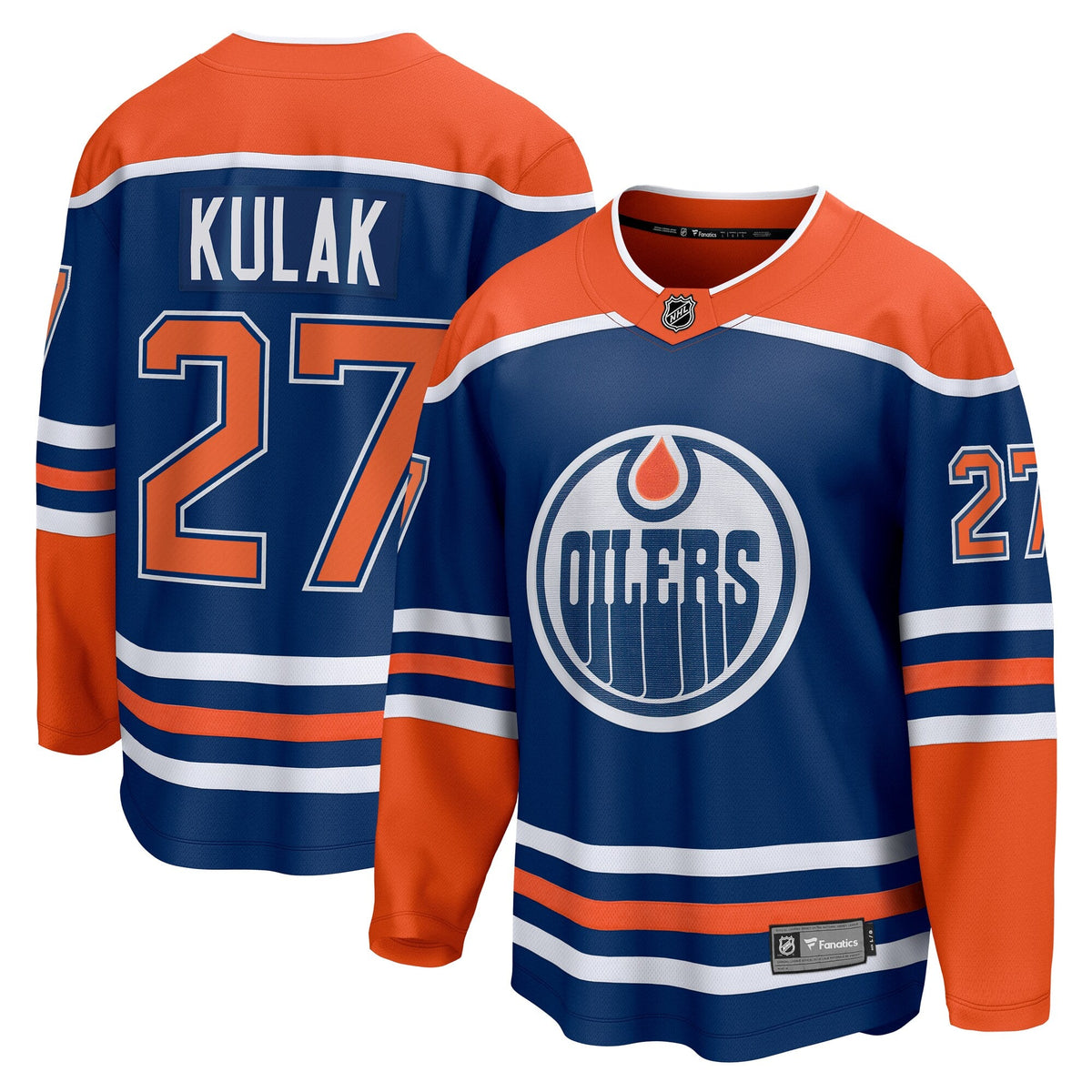 Edmonton Oilers Brett Kulak Royal Home Breakaway Player Hockey Jersey