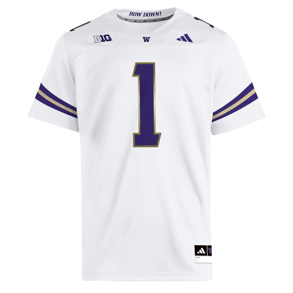 #1 White Washington Huskies Premier Jersey