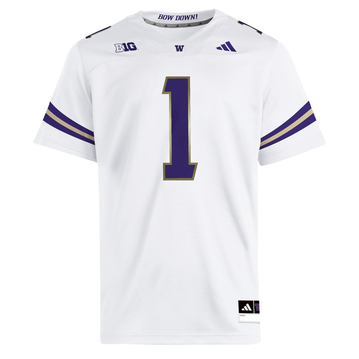 #1 White Washington Huskies Premier Jersey