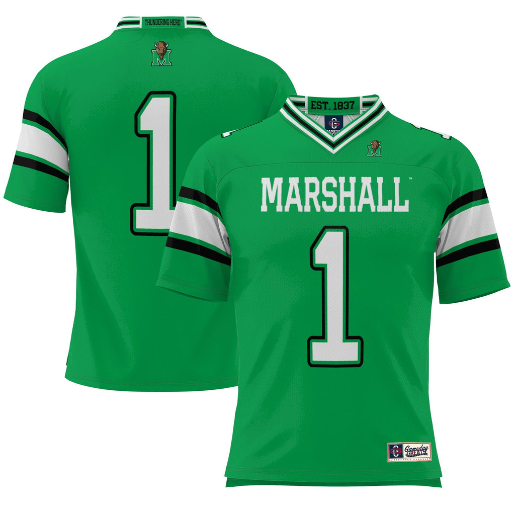 #1 Kelly Green Marshall Thundering Herd Endzone Football Jersey