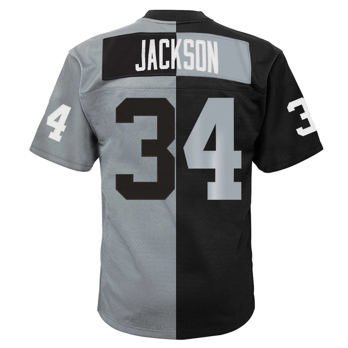 Las Vegas Raiders Bo Jackson Black/Silver Big & Tall Split Legacy Retired Player Replica Football Jersey