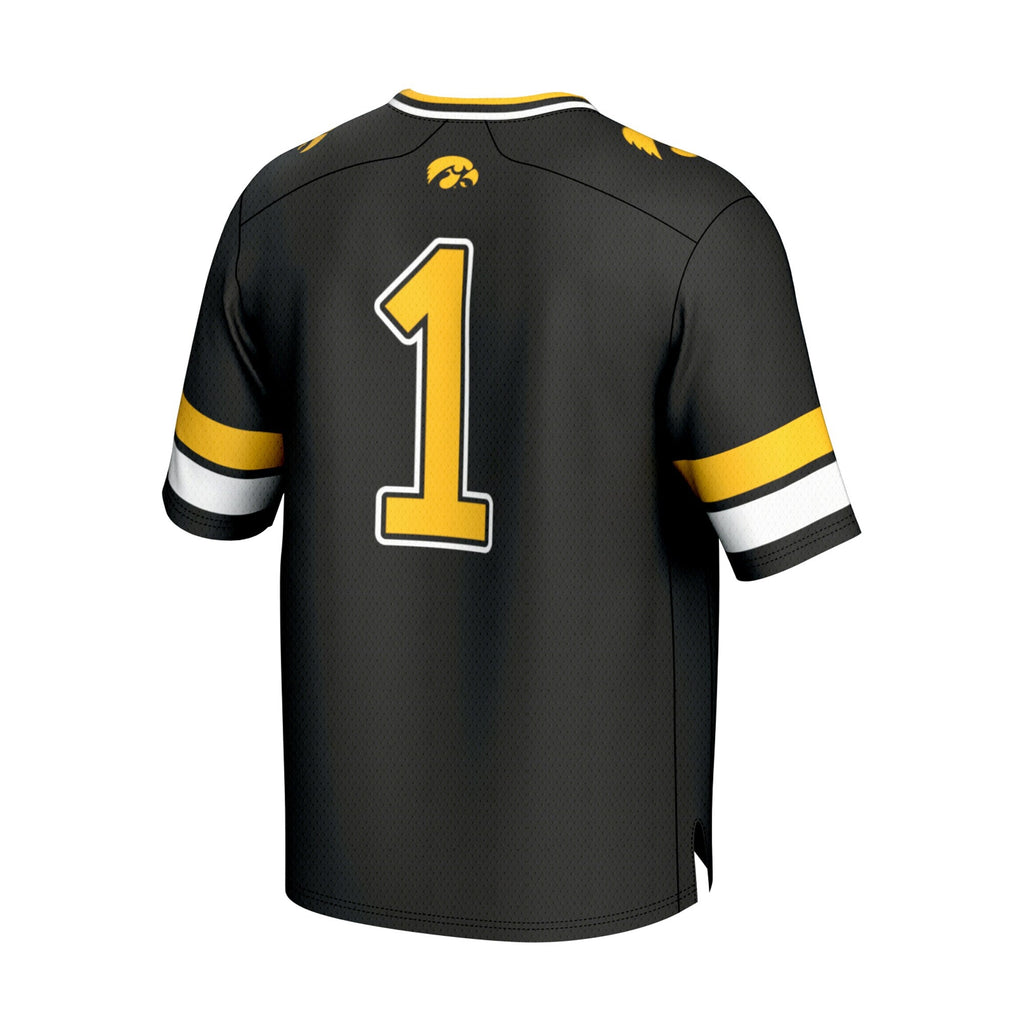 Black Iowa Hawkeyes Lightweight Collegiate Football Fashion Jersey