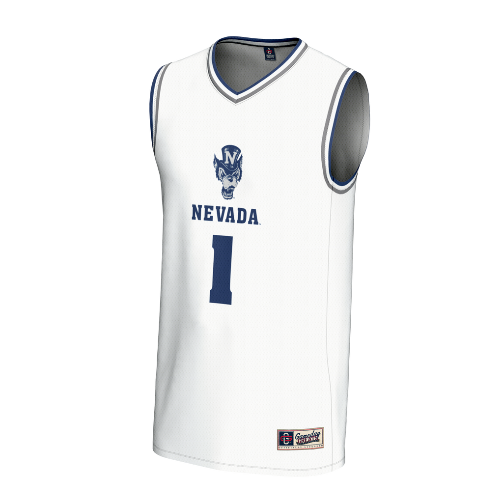 #1 Nevada Wolf Pack Lightweight Basketball Fashion Jersey - White