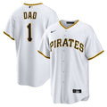 Pittsburgh Pirates White #1 Dad Home Replica Baseball Jersey
