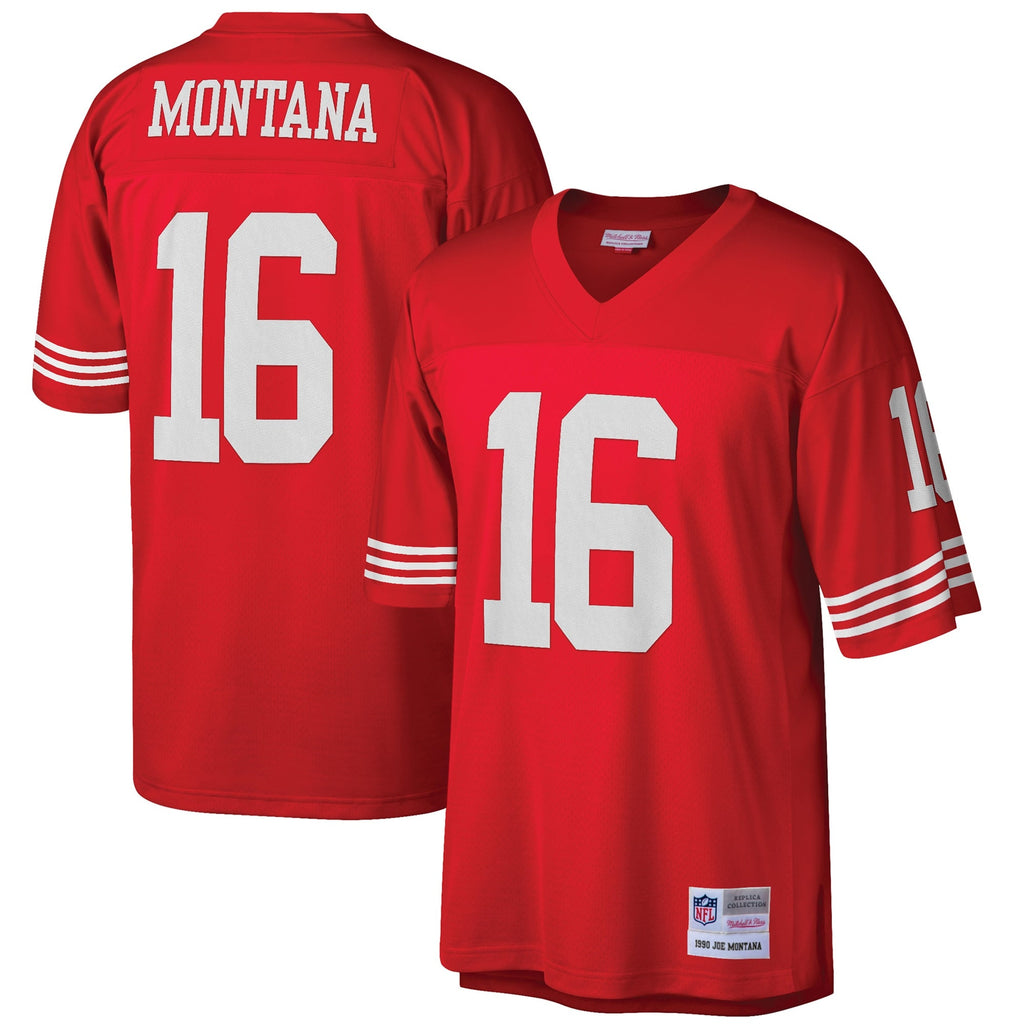 San Francisco 49ers Joe Montana Scarlet Big & Tall 1990 Retired Player Replica Football Jersey