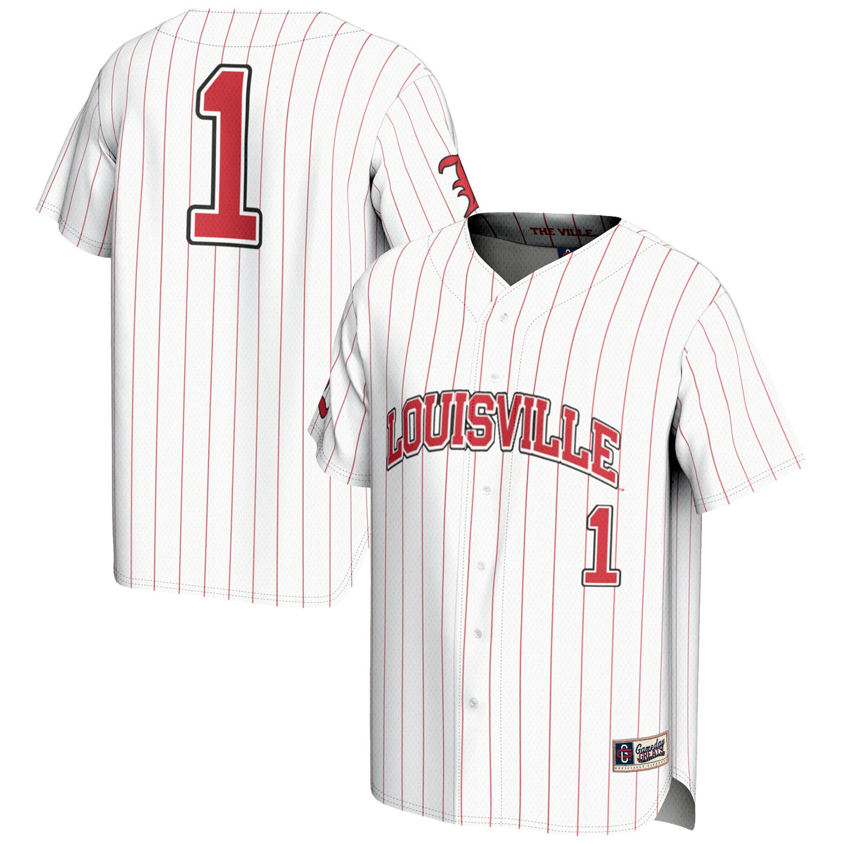 #1 White Louisville Cardinals Lightweight Baseball Fashion Jersey