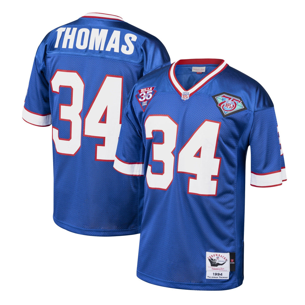Buffalo Bills 1985 Thurman Thomas Royal Throwback Retired Player Football Jersey