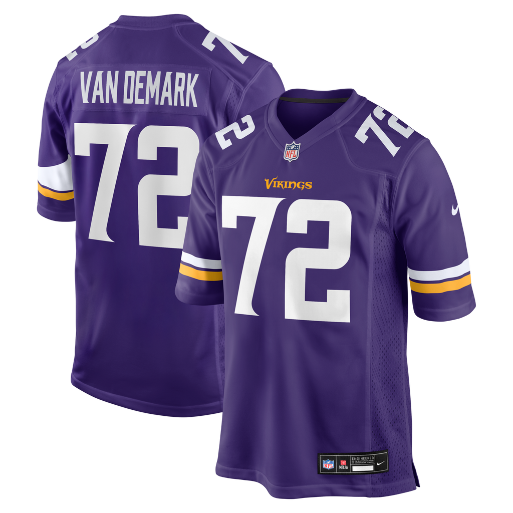 Minnesota Vikings Ryan Van Demark Purple Team Game Football Jersey