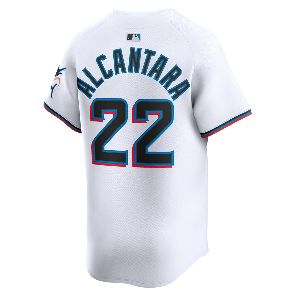 Miami Marlins Sandy Alcantara White Home Limited Player Baseball Jersey