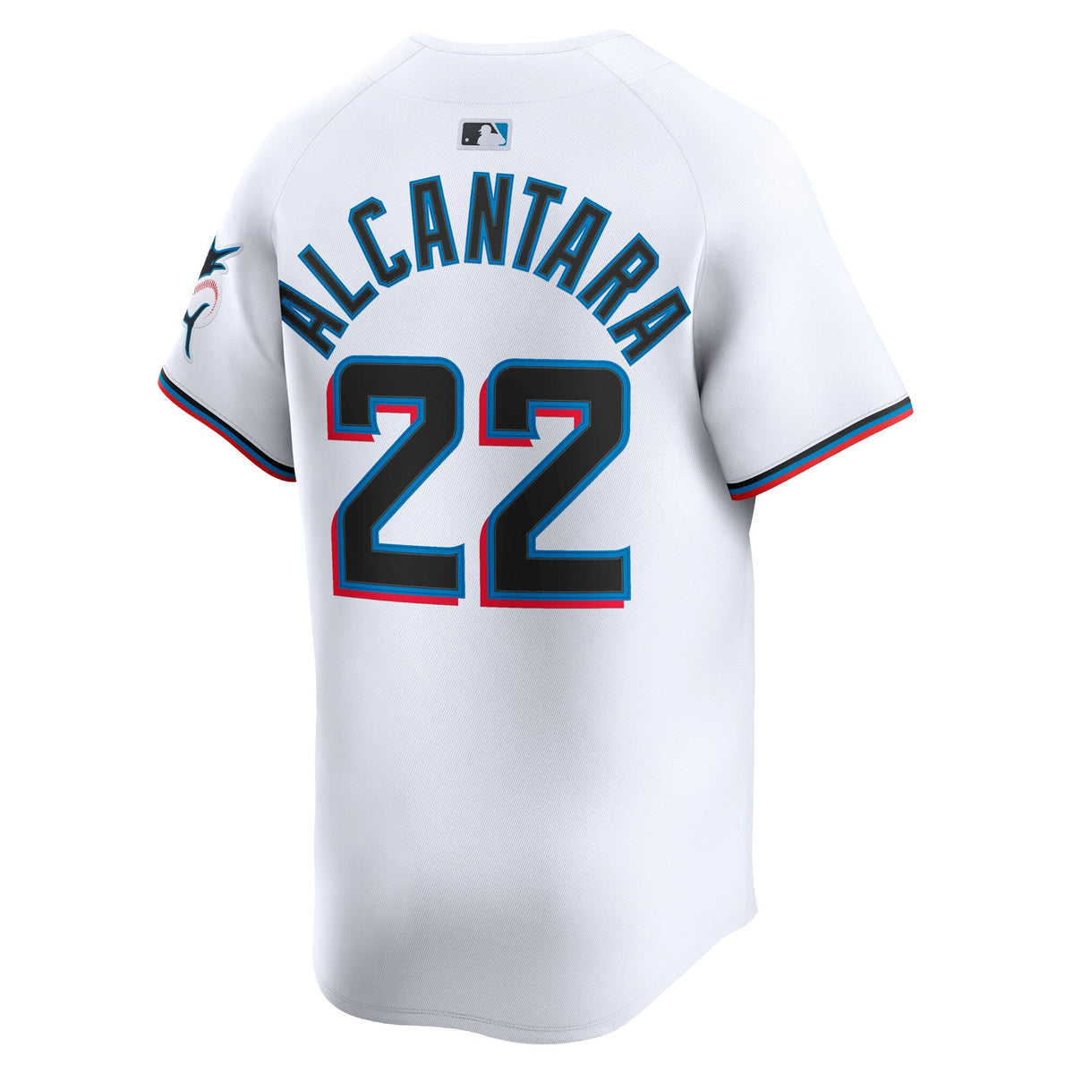 Miami Marlins Sandy Alcantara White Home Limited Player Baseball Jersey