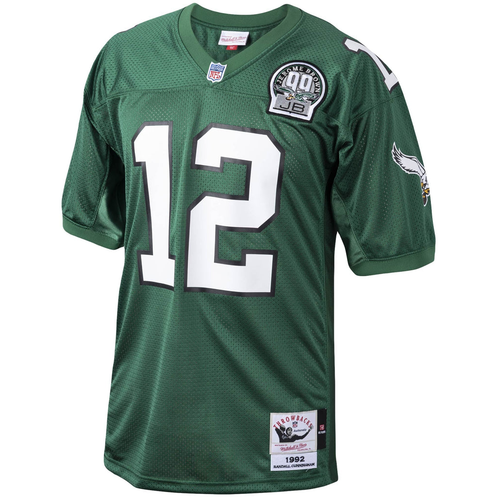 Philadelphia Eagles 1992 Randall Cunningham Green Throwback Retired Player Football Jersey