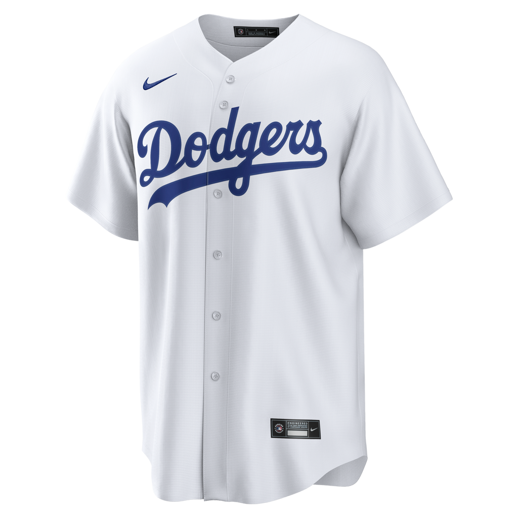 Los Angeles Dodgers White Home Replica Custom Baseball Jersey
