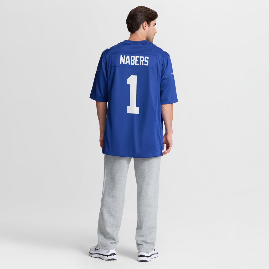 New York Giants Malik Nabers Royal Player Game Football Jersey
