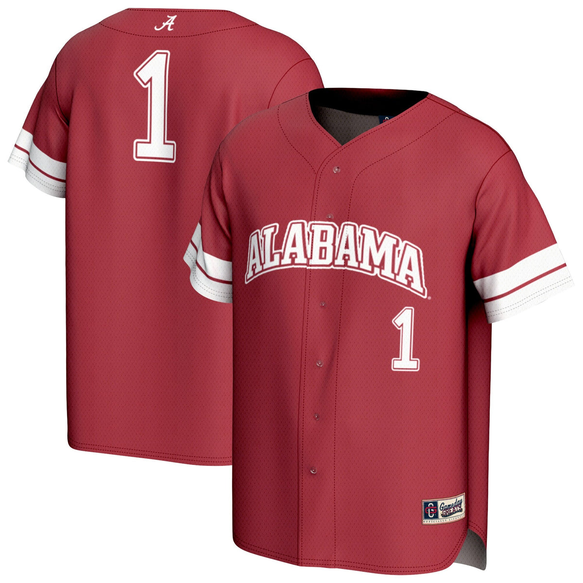 #1 Crimson Alabama Crimson Tide Lightweight Collegiate Baseball Fashion Jersey