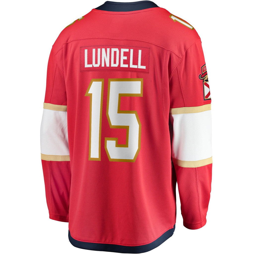 Florida Panthers Anton Lundell Red Home Breakaway Player Hockey Jersey
