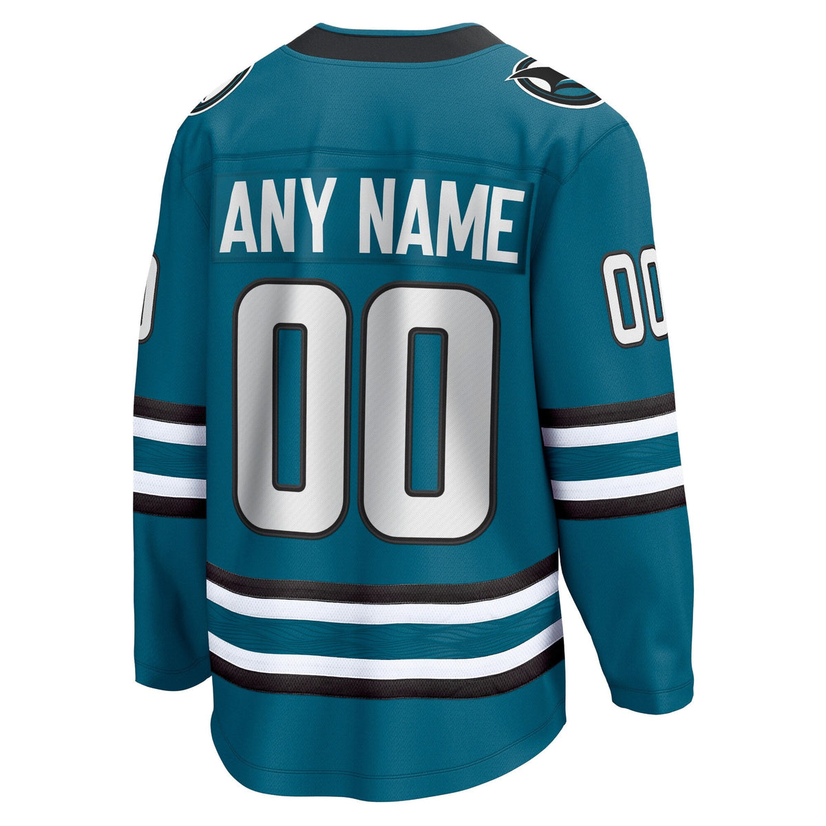 San Jose Sharks Teal Home Breakaway Custom Hockey Jersey