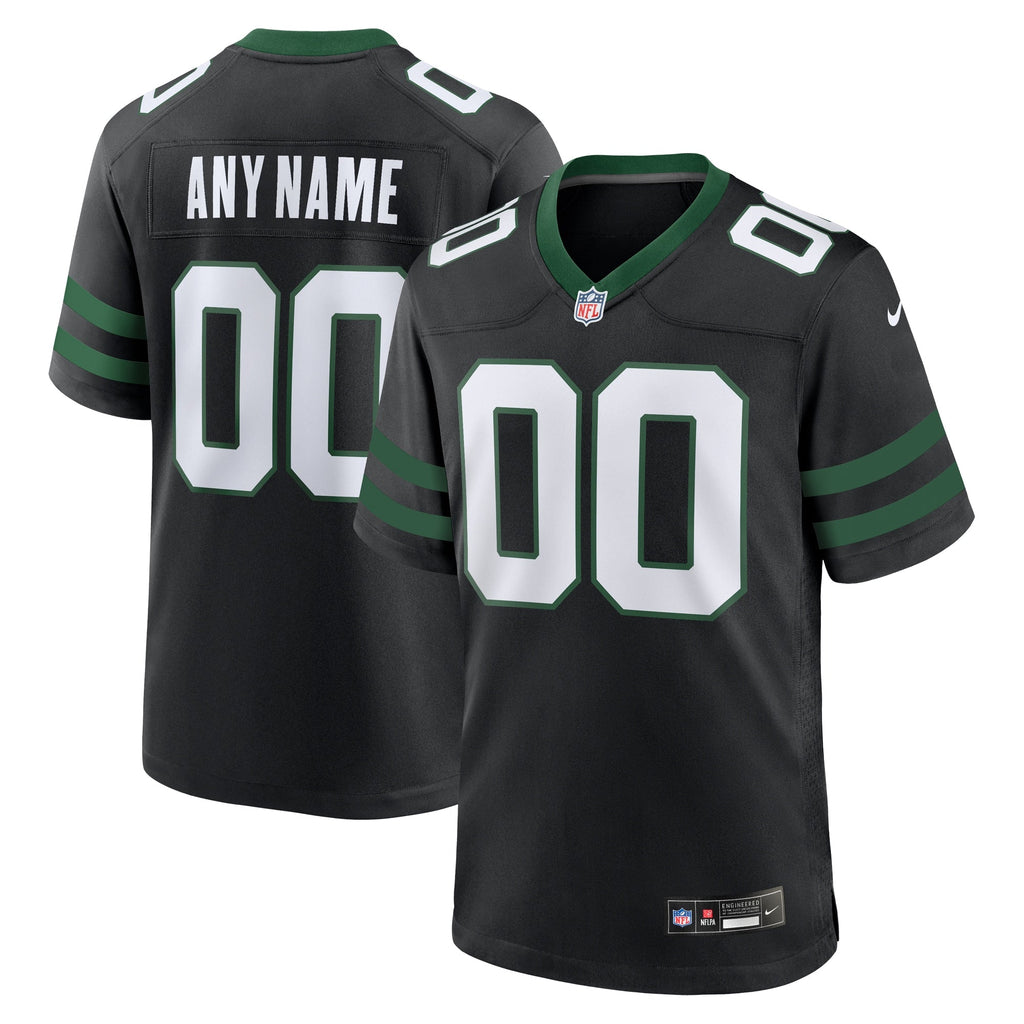 New York Jets Legacy Black Alternate Custom Game Football Jersey