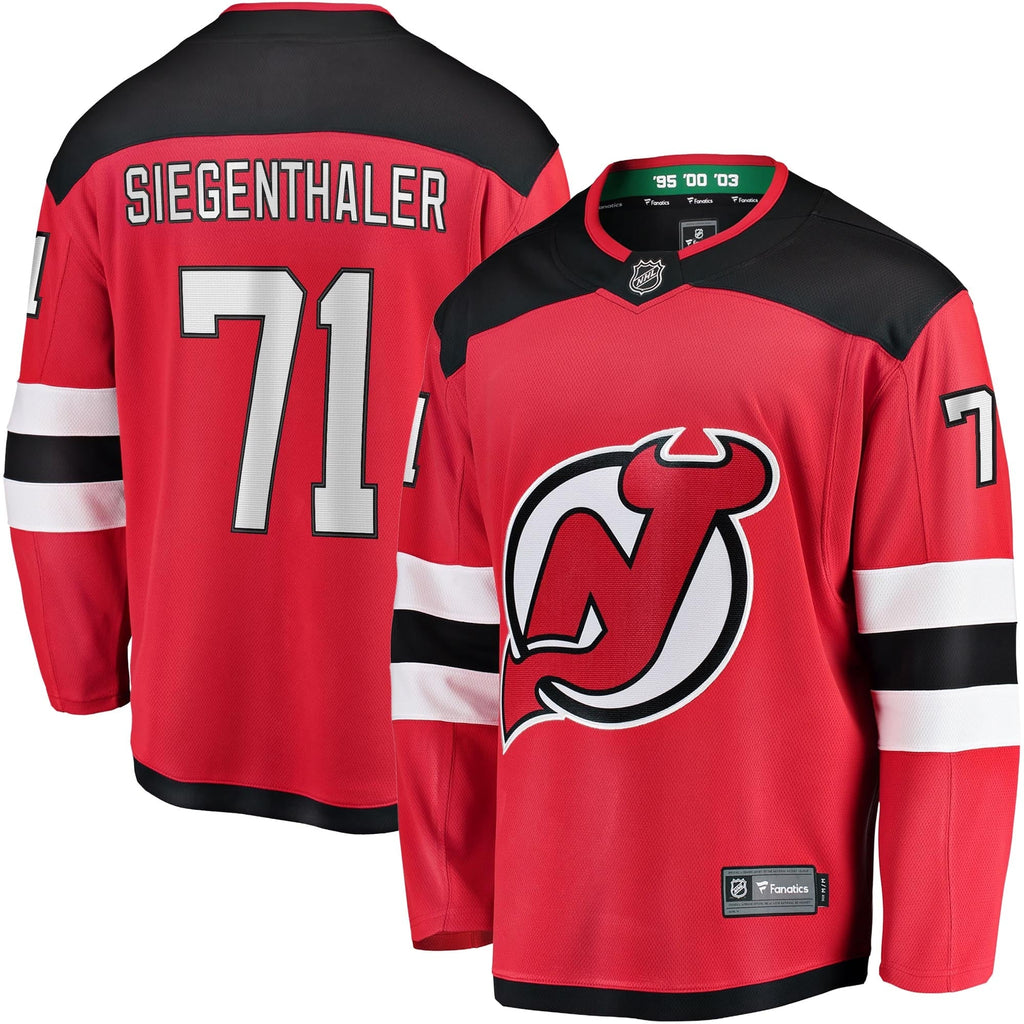 New Hockey Jersey Devils Jonas Siegenthaler Red Home Breakaway Player Jersey