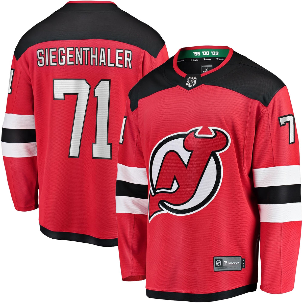 New Hockey Jersey Devils Jonas Siegenthaler Red Home Breakaway Player Jersey