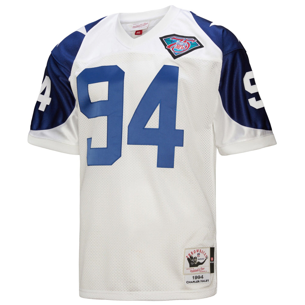 Dallas Cowboys 1994 Charles Haley White Throwback Retired Player Football Jersey