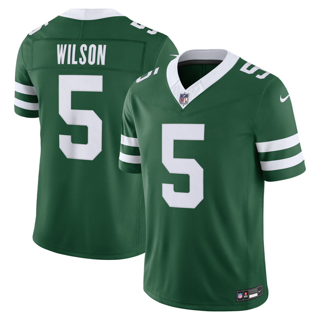 New York Jets Garrett Wilson Legacy Green Team Vapor F.U.S.E. Stitched Limited Football Jersey